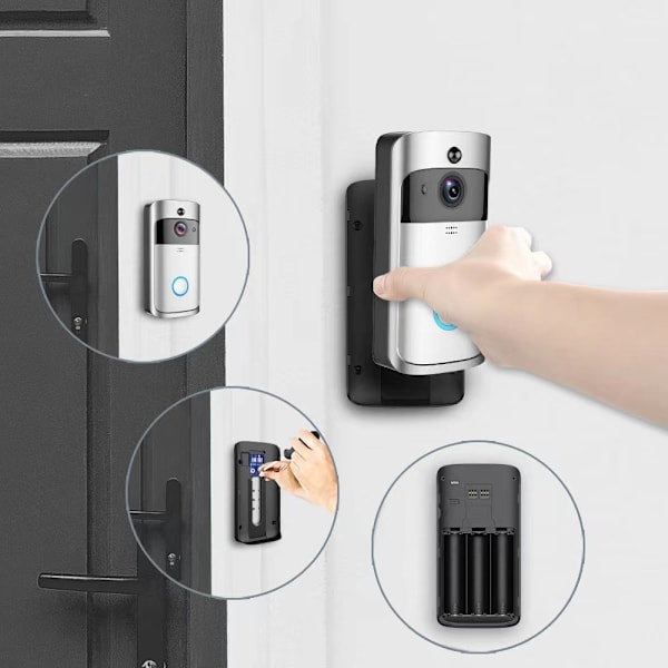 V5 låg energiförbrukning videodörrklocka-WIFI trådlös dörrklocka-nattvision HD smart dörrklocka