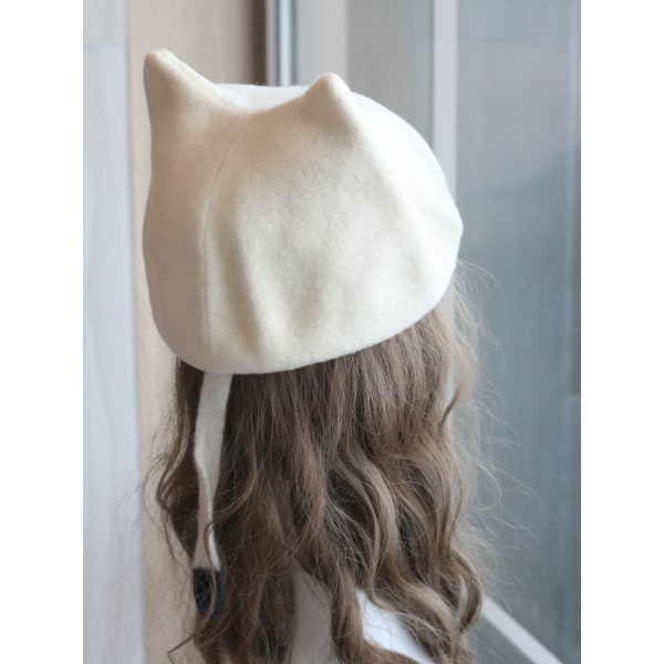 Naisten talvinen korvaläppäbaretti ranskalainen baskeri Lolita-asu Kawaii-kissan taiteilijan maalarihattu Hat One Size