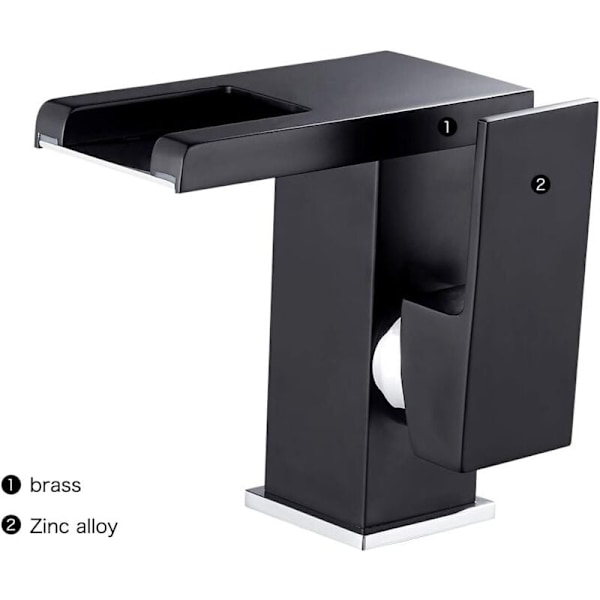 Moderne Design Badeværelsesarmatur Wlacks Vaskearmatur, Sort, Holdbart Vand Vand og Kold Justerbart Vand