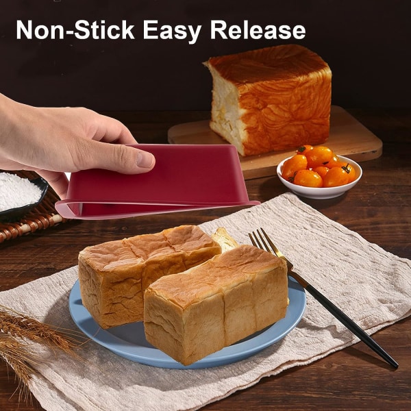Silikon Mini Brödform Set om 1, NonStick Lätt Släpp Rektangel Silikon Mini Tårta Pan för Bakning Bröd, Flexibel BPA Fri Silikon Bakform och