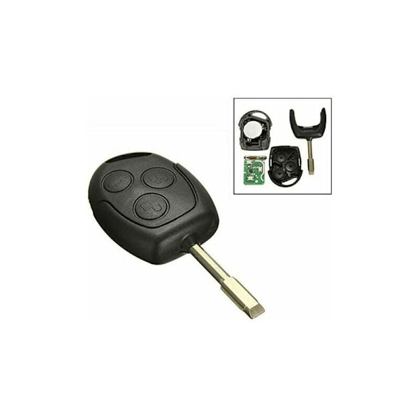 1 st 3 knappar 433 MHz FOB fjärrnyckel för Ford/Mondeo/Fiesta/Focus/Ka Transit