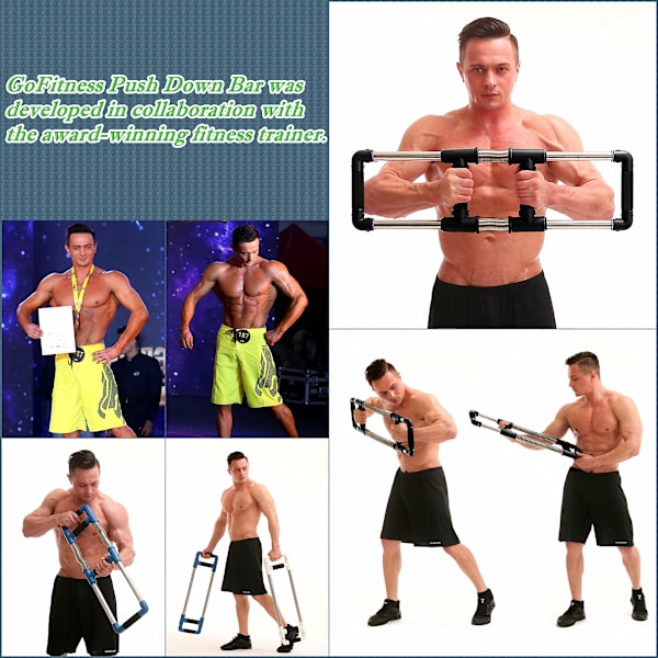 Super Pushdown Bars - Bryst Ekspander - Styrker: Bryst, Arme, Ryg  Mave - Hjem  Gym - Mænd  Kvinder 40kg