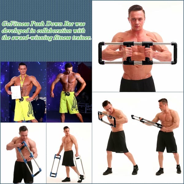 Super Pushdown Bars - Bryst Ekspander - Styrker: Bryst, Armer, Rygg  Mage - Hjem  Gym - Menn  Kvinner 40kg