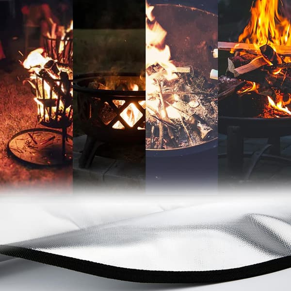 24 tums rund eldstadsgallermatta, eldfast matta, brandsäker under grillmatta, grillmatta, golvmatta, däckskydd, eldfast, skydda däck gräsmatta utomhus