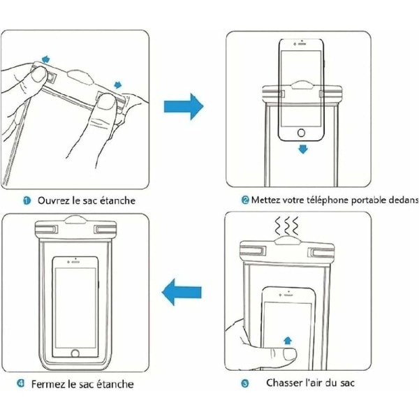 Vattentät smartphone-påse [2-pack], vattentät telefonväska IPX8 touchkänslig vattentät bärbar påse för telefon 12 Pro Max/12 Pro Max/11 Pro