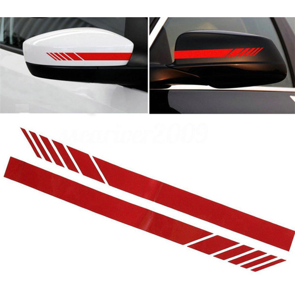 Stripes Design-klistermærker til bakspejle til biler (røde)