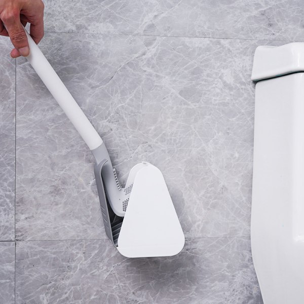 Hvid silikone toilet golf toiletbørste med lang skaft