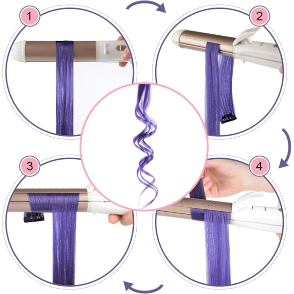 Värilliset hiustenpidennykset, siniset hiustenpidennykset 12 kpl luonnollinen synteettinen värillinen hius pitkä suorat hiustenpidennykset naisille tytölle 55cm
