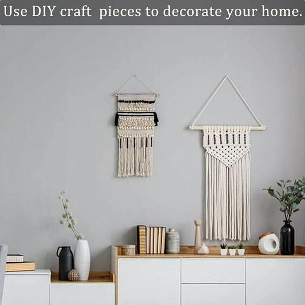 3mm x 200m, 100% Bomull Makramé Garn Snöre, Makramé Rep för Stickning DIY Väggbonad Växthängare Presentinslagning, Beige