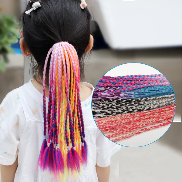 Kid Hair Braid Colorful Braids Hårförlängningar Färgglada Accessori