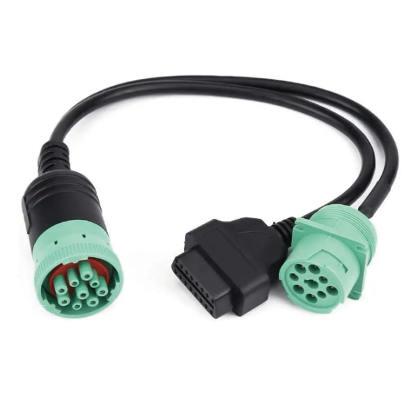 Truck Adapter, J1939 9 Pin OBD2 Interface Truck Y-kabel OBDII Tru