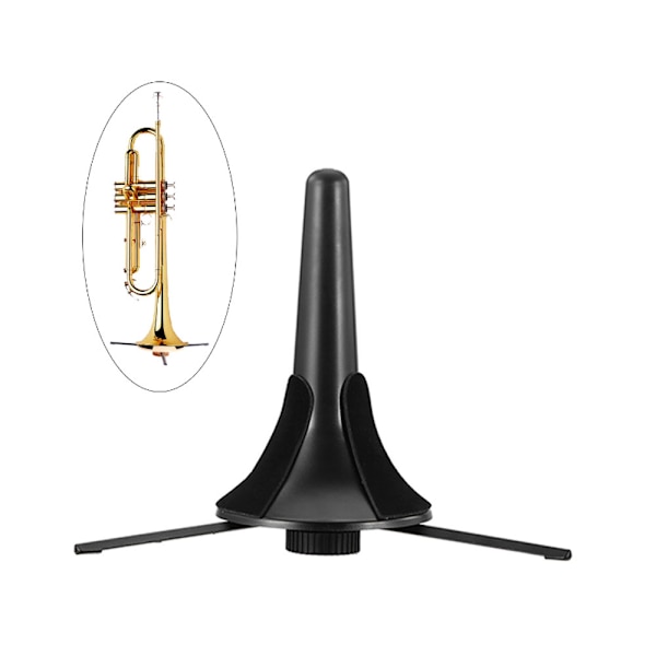 1 stk. (sort, ca. 175*105mm) sammenklappelig tripod stativramme, blæseinstrument tilbehør, blæseinstrumentstativ, instrumentstativ