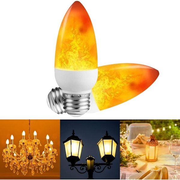 【2 stk.】 E27 LED FLAMME APLOW Dekorativ pære