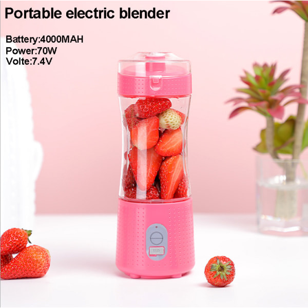 Gul Mini Bærbar Blender, Personlig Størrelse Elektrisk Frukt Blender USB Oppladbar Elektrisk Frukt Blender Juicers Baby v