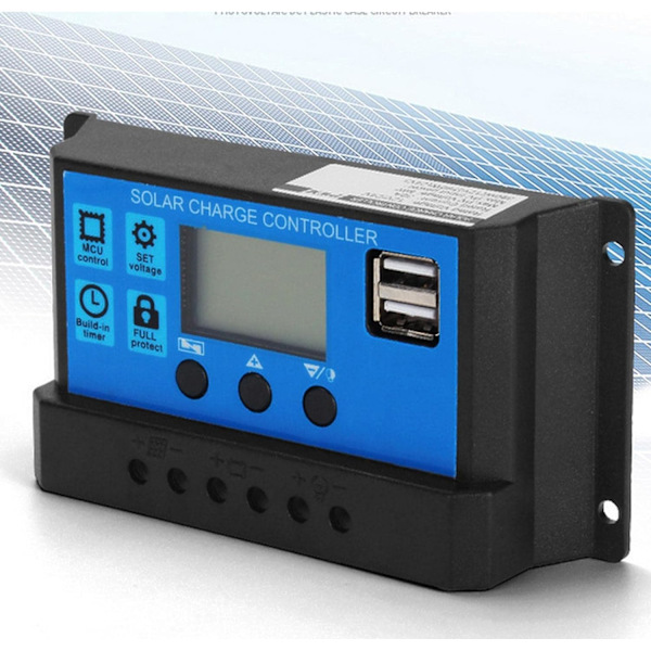 Solcellepanelkontroller, 12V solcellekontroller automatisk solcellekontroller PWM-kontroller (20A) solcellekontroller