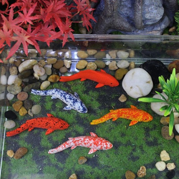 Parti med 5 akvariefisk, flydende akvariedekoration, falske fisk, akvariedekoration guldfisk, legetøjsfisk til børneakvarium, terrarieindretning, fis