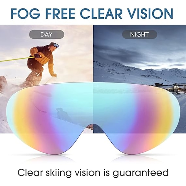 Skidglasögon, skid- och snowboardglasögon för pojkar och flickor, pojkar och flickor, ungdomar, bländfria, anti-imma snowboardglasögon glasögon 2-pack