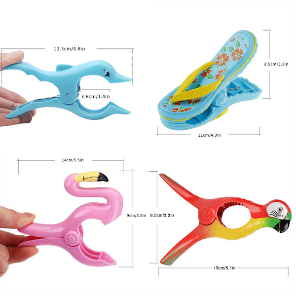 Plastisk simuleringsdyr tørkeklips 2 (flamingo)