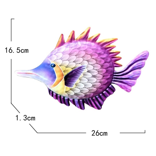 Vægdekoration Jern Håndværk Vedhæng Hjem Indretning Fisk Vægophæng (Lilla)