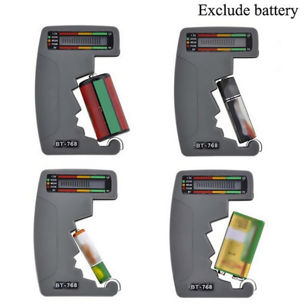 Treki Universal Digital Batteritester til AA AAA C D N 9V 1.5V Knapcelle Mini Batterier