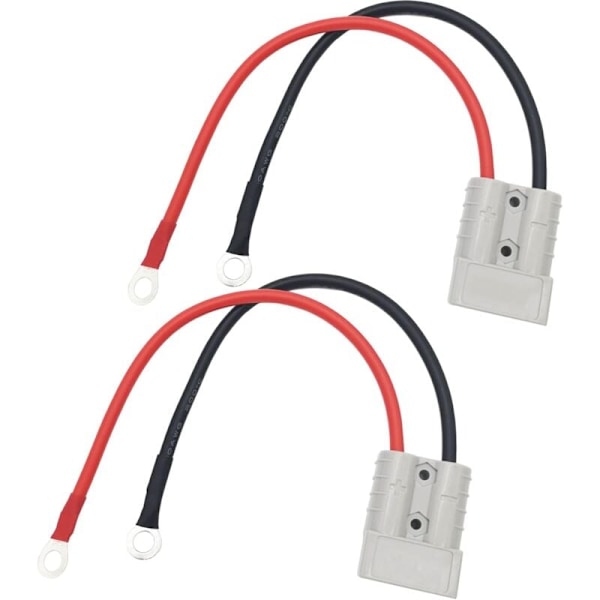 50A 600V Batteristik, Gaffeltruck Batterioplader Stik med 10AWG O-Ring Batteristik Kabel (2 stk)