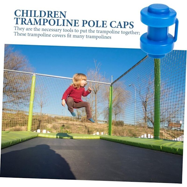 10 stk. Plast Trampoline Stolpehetter for 1 tommes Trampolinestolper, Erstatning Trampolinestolper (Blå)