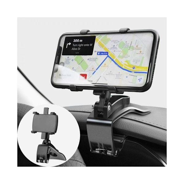 360-graders rotasjon BIL Telefonholder, Dashbordmontering Klar Takmontering Biltelefonholder for GPS og smarttelefoner fra 4 til 7 tommer