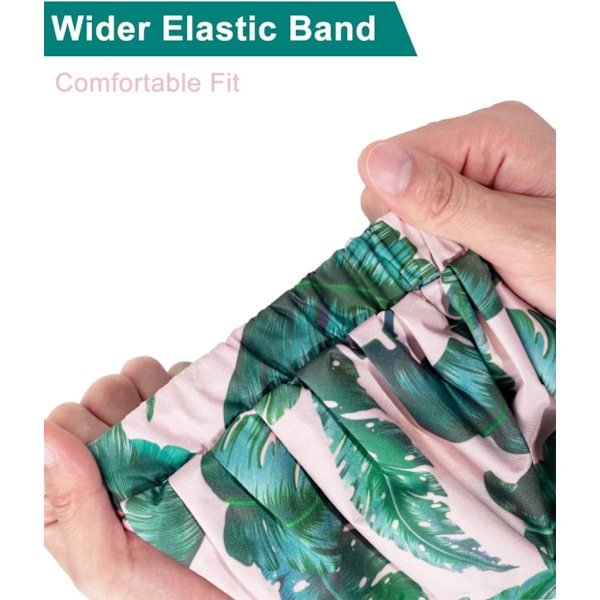 Genanvendelig brusebadshætte, Oversized Ribbon Bow svømmehætte med vandtæt yderside til alle hårlængder, Perfekt til pigers spa-hjemmebrug, (Blad)
