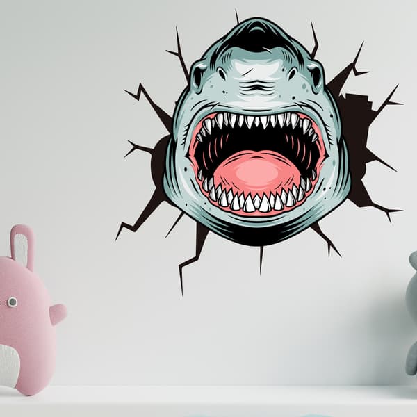 Decal Shark Edition -tarra, seinätarra, sisustustarra