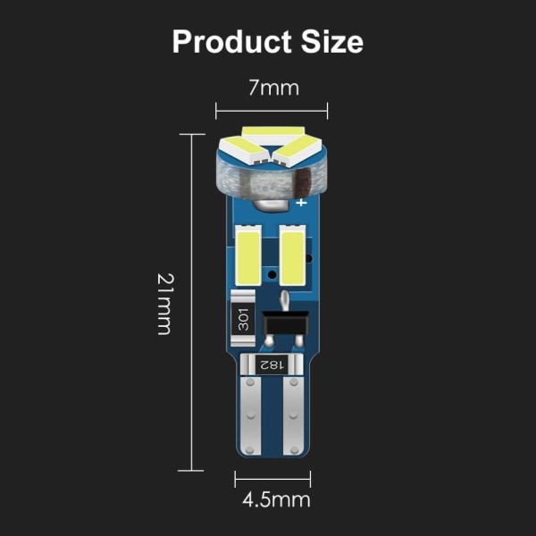 10X T5 LED-pære kile med vri-lås sokkel (rød) 74 70 37 17 2721 PC74 PC37 LED-lys, brukt for innvendig instrumentpanel indikatorlys i biler