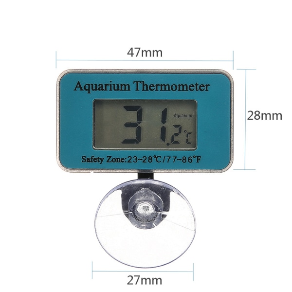 Digitalt akvarie termometer med akvarie termometer og vannstemperatur sugekopp