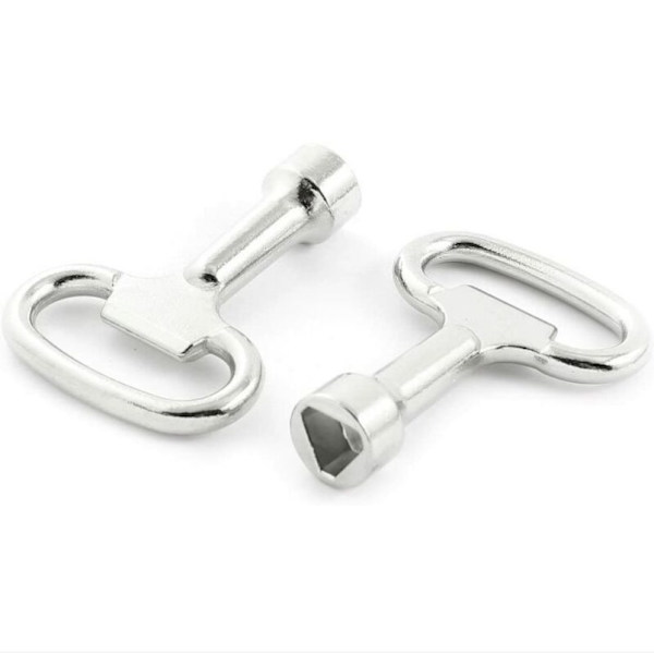 2 kpl metalliset kolmioavaimet 8 mm:n kolmiolukkoon