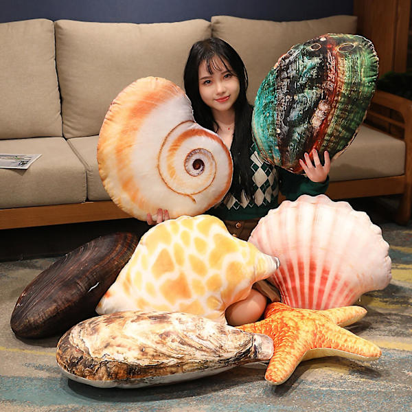 Søplys Plys Pude Sød Skal Østers Musling Konkylie Abalone Dukke Plushies Sofa Ornament Pp Bomuld Fyldt Dukke Legetøj Børn Plys Sovende