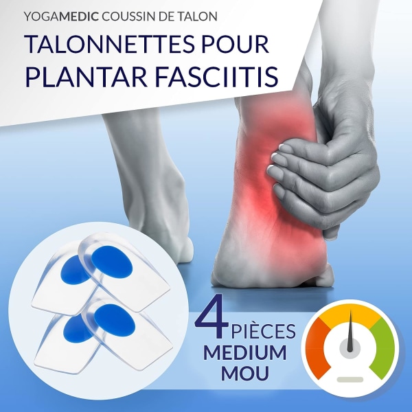 Calcaneal Spur Heel 4 stycken - Ortopedisk silikon gel hälsula - seninflammation Achilles senortos kvinna man - storlek 35-39