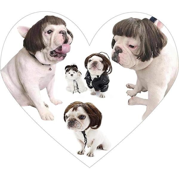 Hundekatt Cosplay Parykk, Kjæledyr Parykker, for Halloween, Jul, Fester, Festivaler, Hunde Parykker for Små Mellomstore og Store Hunder Cosplay (Lin Farge Smell)