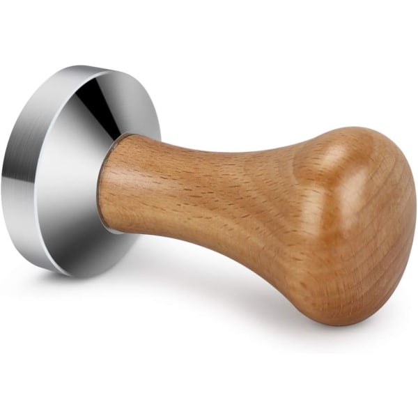 Træ Tamper, Rustfrit Stål Kaffe Tamper Rustfrit Stål Kaffemaskine Tamper til Kaffemaskine 51mm (1stk)