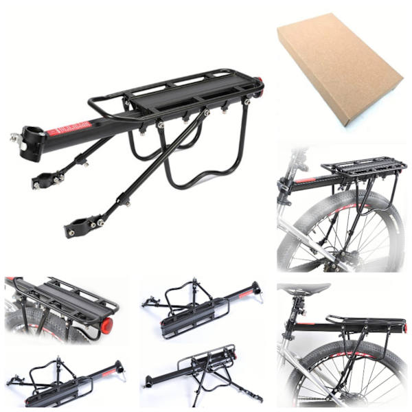 110 kg kapacitet Nästan universell justerbar cykel lastställ cykel utrustning stativ fotstock cykelhållare rack med reflekterande logotyp