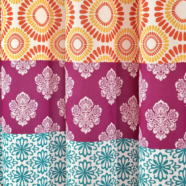 Lyxig dekorativ Boho randig duschdraperi Charmig och djärv färgdesign, perfekt för bohemisk badrumsinredning 72\" bred x 72\" lång i fuchsia och
