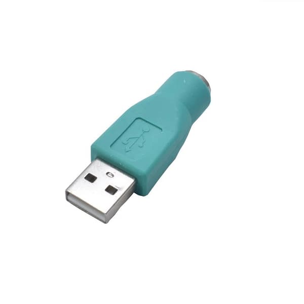 USB-urosliitin naaras PS2-liittimeen, sovitinliitin, vihreä