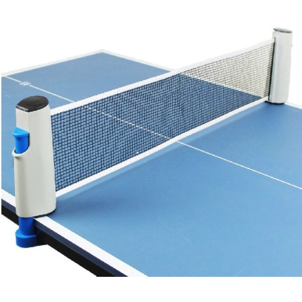 Hvid blå bordtennisnet, justerbart bordtennisnet/erstatningssæt, justerbart net, bærbart rejse net, indendørs tilbehør