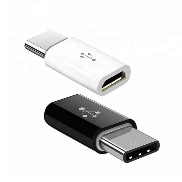 2 delar USB C Adapter, USB C till Micro USB Adapter Typ C Hane till