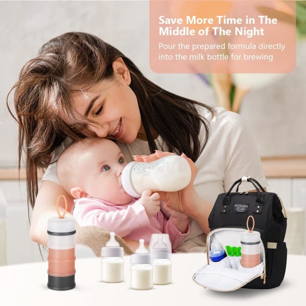 Distributeur de lait en poudre pour bébé, 2PCS Portable 4 Compart