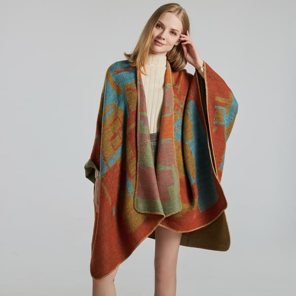 Jacquard slids plüsch sjal wrap vinter varm kappe til kvinder