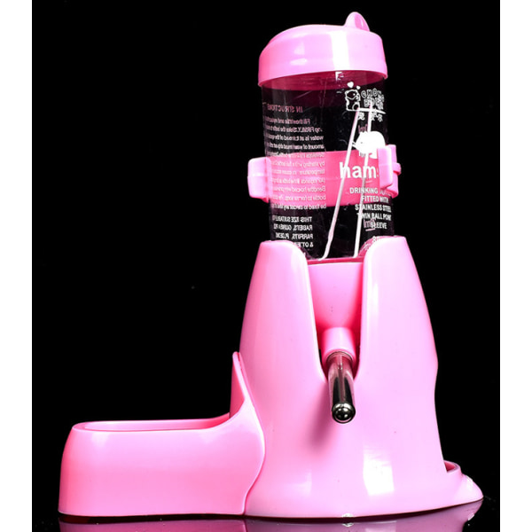 Rosa liten djurvattendispenser 125 ml, rosa, hamster, marsvin, kanin, råtta, iller, gerbil, chinchilla