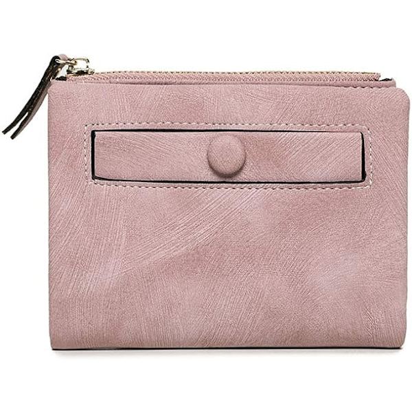 (Pink) Dame Lille Tegnebog - Dame Mini Tegnebog - Med Møntlomme - Slank Blød Lille Tegnebog
