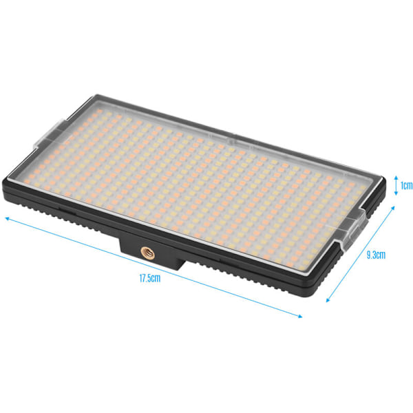 LED videolampa, 416 lamppärlor, justerbar dubbel färgtemperatur, 3200-5600K justerbar ljusstyrka, med 1/4 tums tumskruvshål,