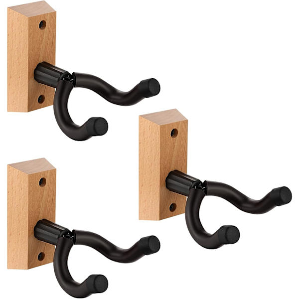 Veggmontert gitarstativ, 3 deler klassisk gitarholder for bass, akustisk gitar, banjo, mandolin, universal tre gitartilbehør justerbar G