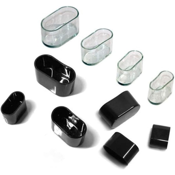 Stolebenbeskyttere, ovale silikone møbelfodbeskyttere, gulvbeskyttelse mod ridser, 8-24 stk. gennemsigtige/24 stk. 15X30mm