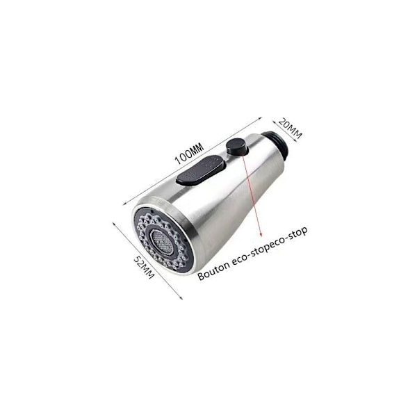 Uttrekkbar Dusjhode til Vask Kjøkkenbatteri Pro Dusjhode 2 Jettyper