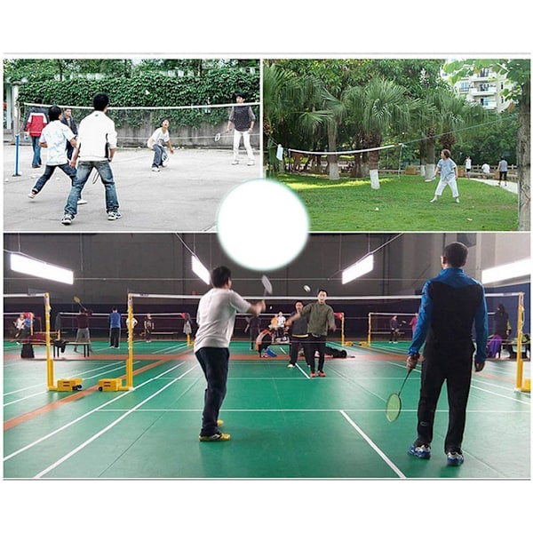 Badmintonnät för inomhus- eller utomhussporter, trädgård, skola, innergård, ramfri (flätad nylonnät i rött)